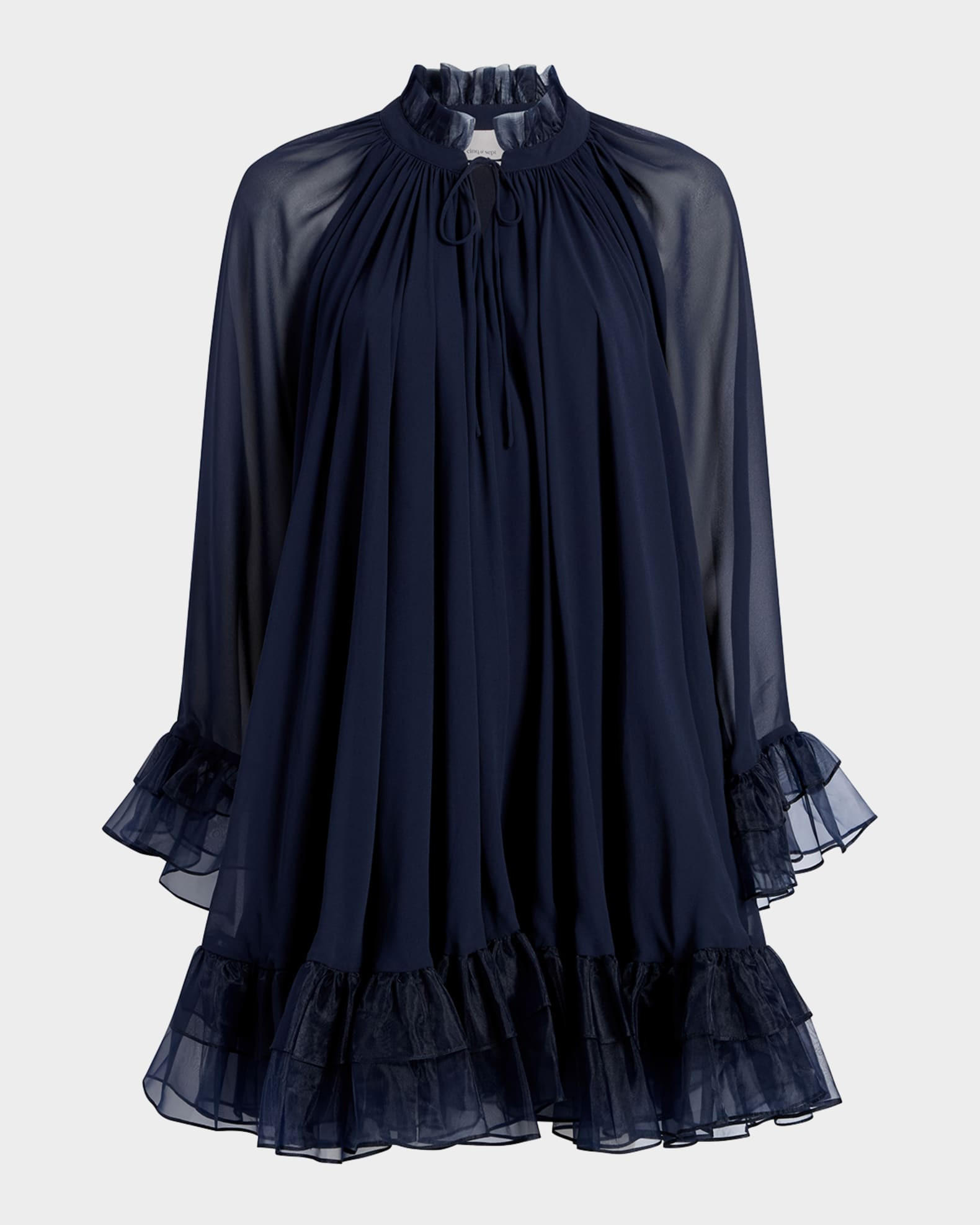 Clairette Ruffled Trapeze Mini Dress | Neiman Marcus