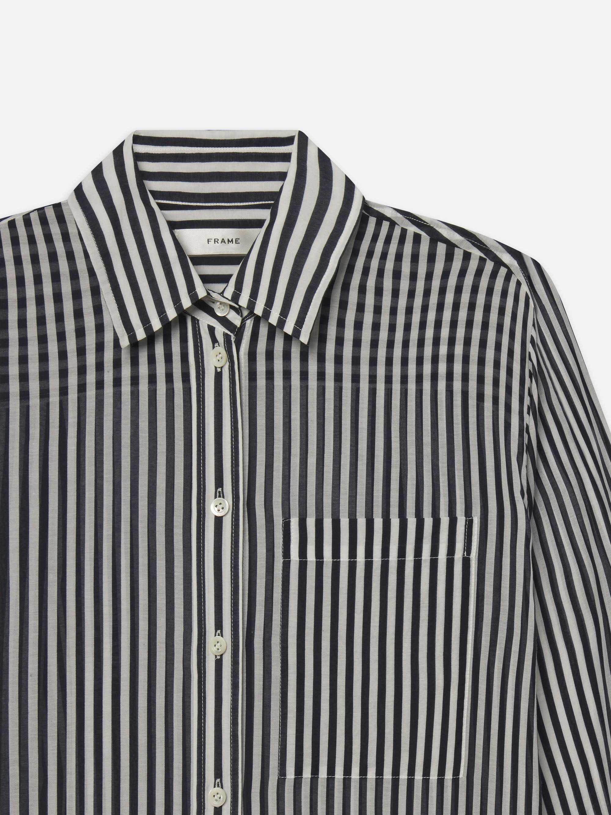 The Oversized Pocket Shirt -- Navy Multi | Frame Denim