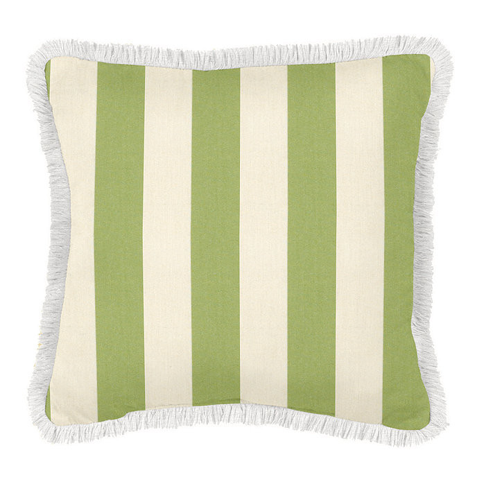 Canopy Stripe Sunbrella Fringed Outdoor Pillow | Ballard Designs | Ballard Designs, Inc.