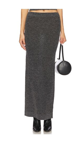 EAVES Mae Maxi Knit Skirt in Charcoal. - size S | Revolve Clothing (Global)