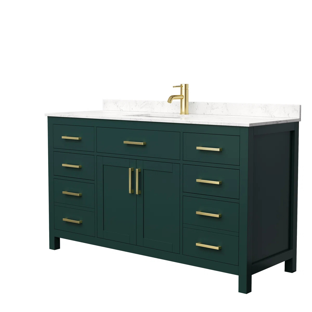 Beckett 60" Freestanding Single Bathroom Vanity with Cultured Marble Top | Wayfair North America