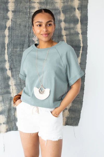 Effortless Comfort Raglan Top - Sage | Three Bird Nest