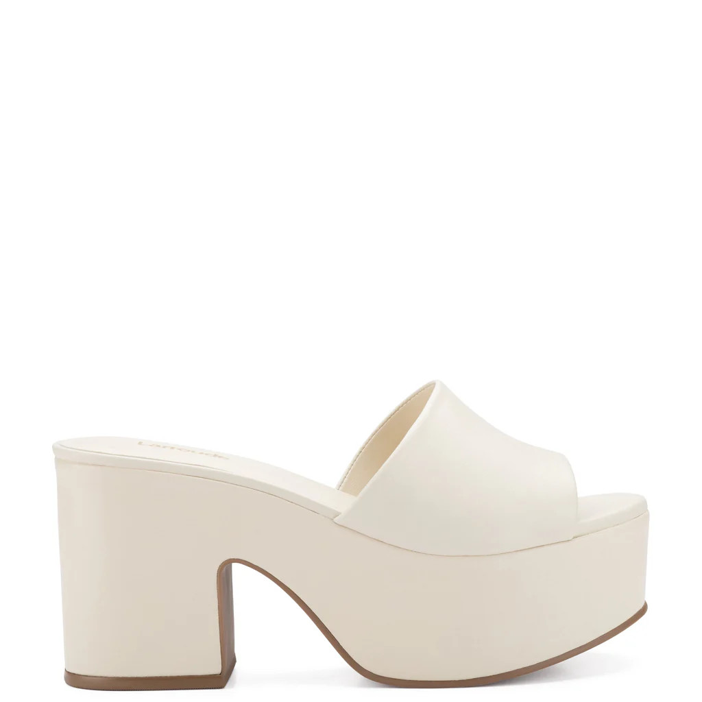 Miso Platform Sandal In Ivory Leather | Over The Moon