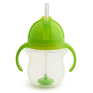 Munchkin Any Angle Weighted Straw Trainer Cup with Click Lock Lid, 7 Ounce, Green | Amazon (US)