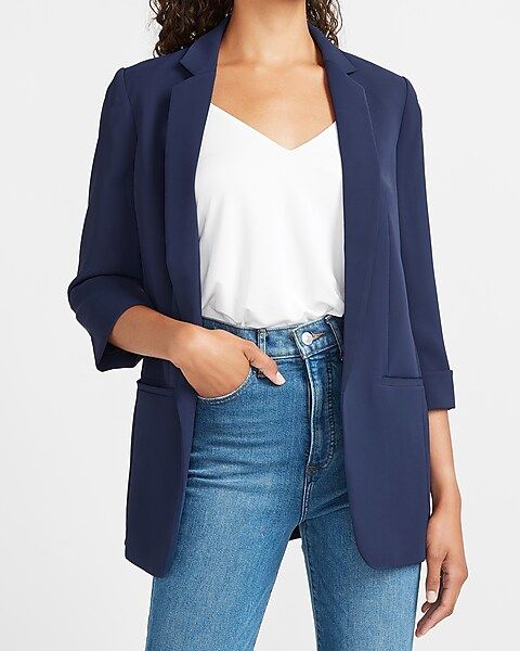 Rolled Sleeve Boyfriend Blazer | Express