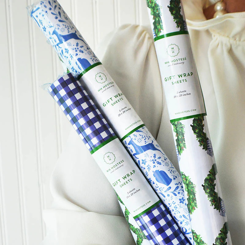 Christmas Toile Gift Wrap | Cailini Coastal