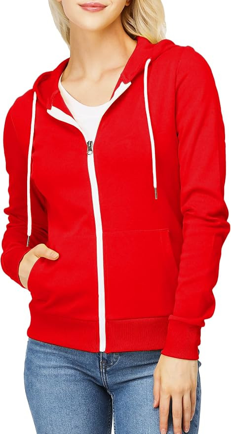 Women's Slim Fit Zip Up Hoodie Lightweight Long Sleeve Kangaroo Pocket Basic Casual wear | Amazon (US)