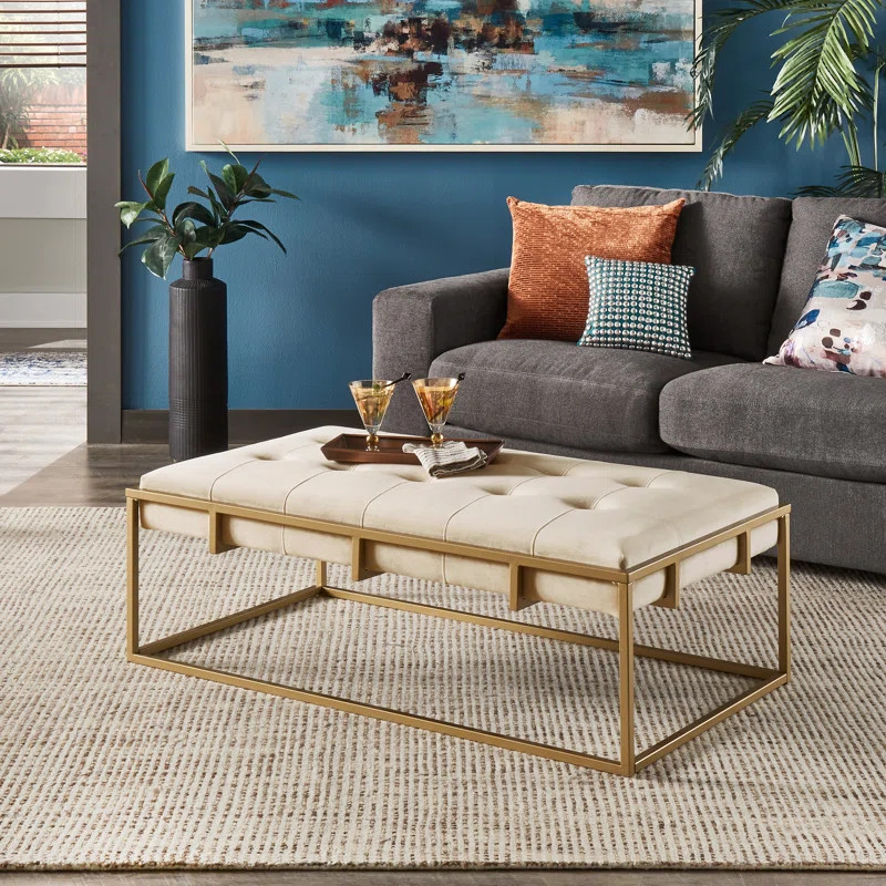 Scarvinia 45'' Wide Velvet Tufted Rectangle Cocktail Ottoman | Wayfair Professional