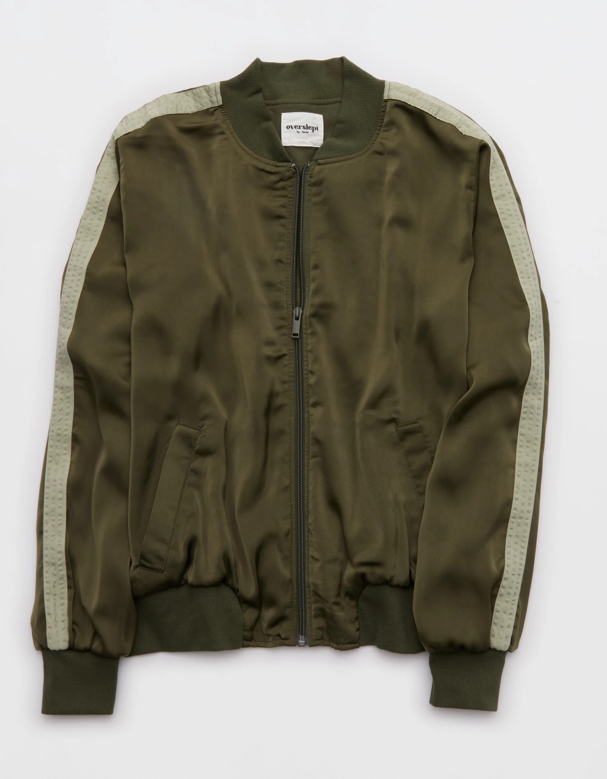 OVERSLEPT by Aerie Liquid Satin Bomber | Aerie
