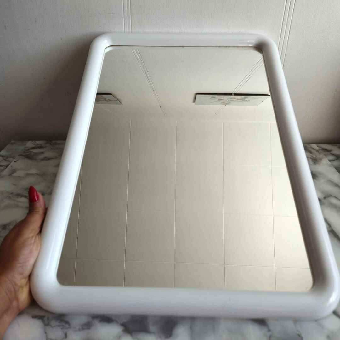 Vintage Space-age Mirror, Mid-century Makeup Mirror, Plastic From the 70s. Square/rectangle. - Et... | Etsy (US)
