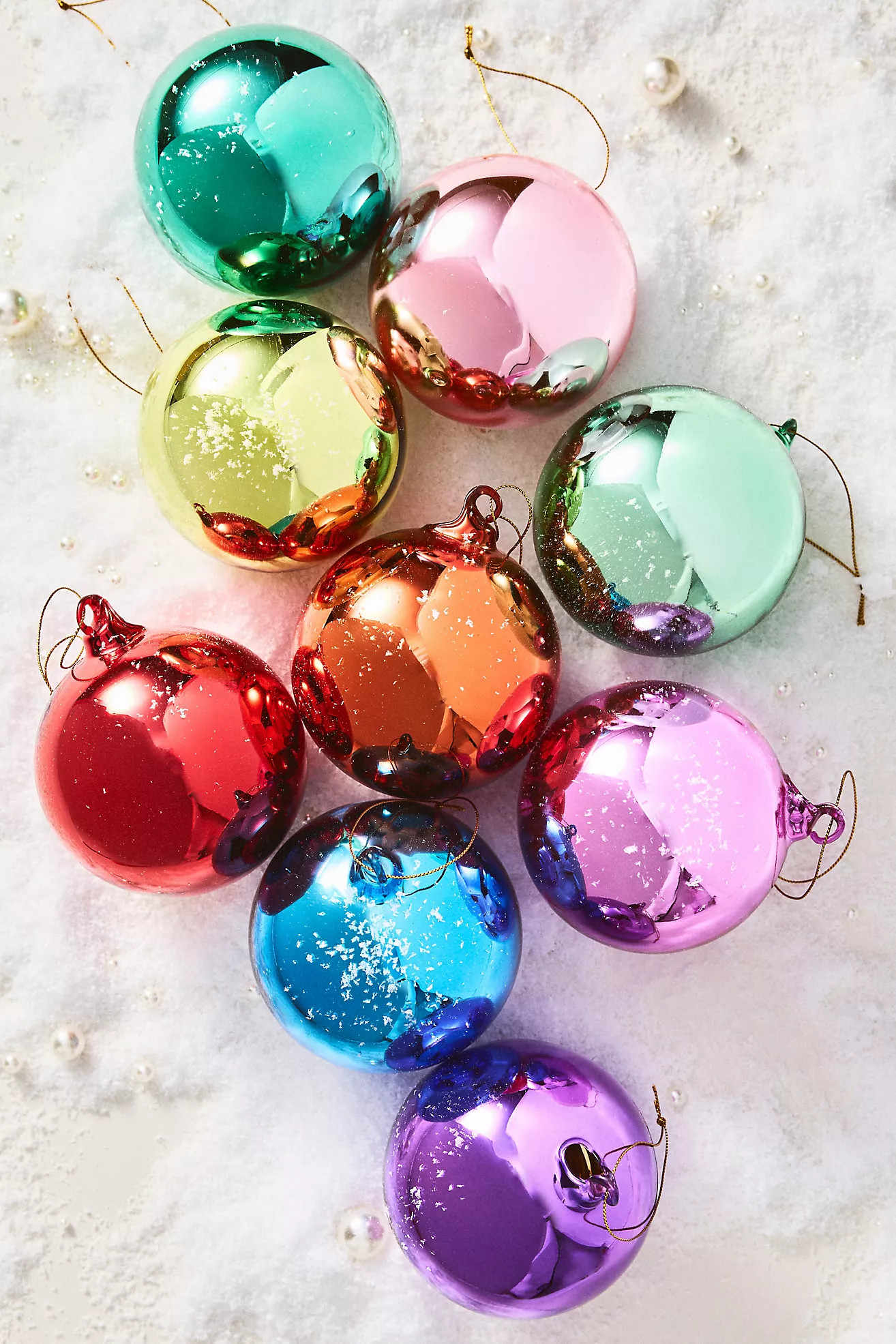 Large Shining Ball Ornaments, Set of 9 | Anthropologie (US)