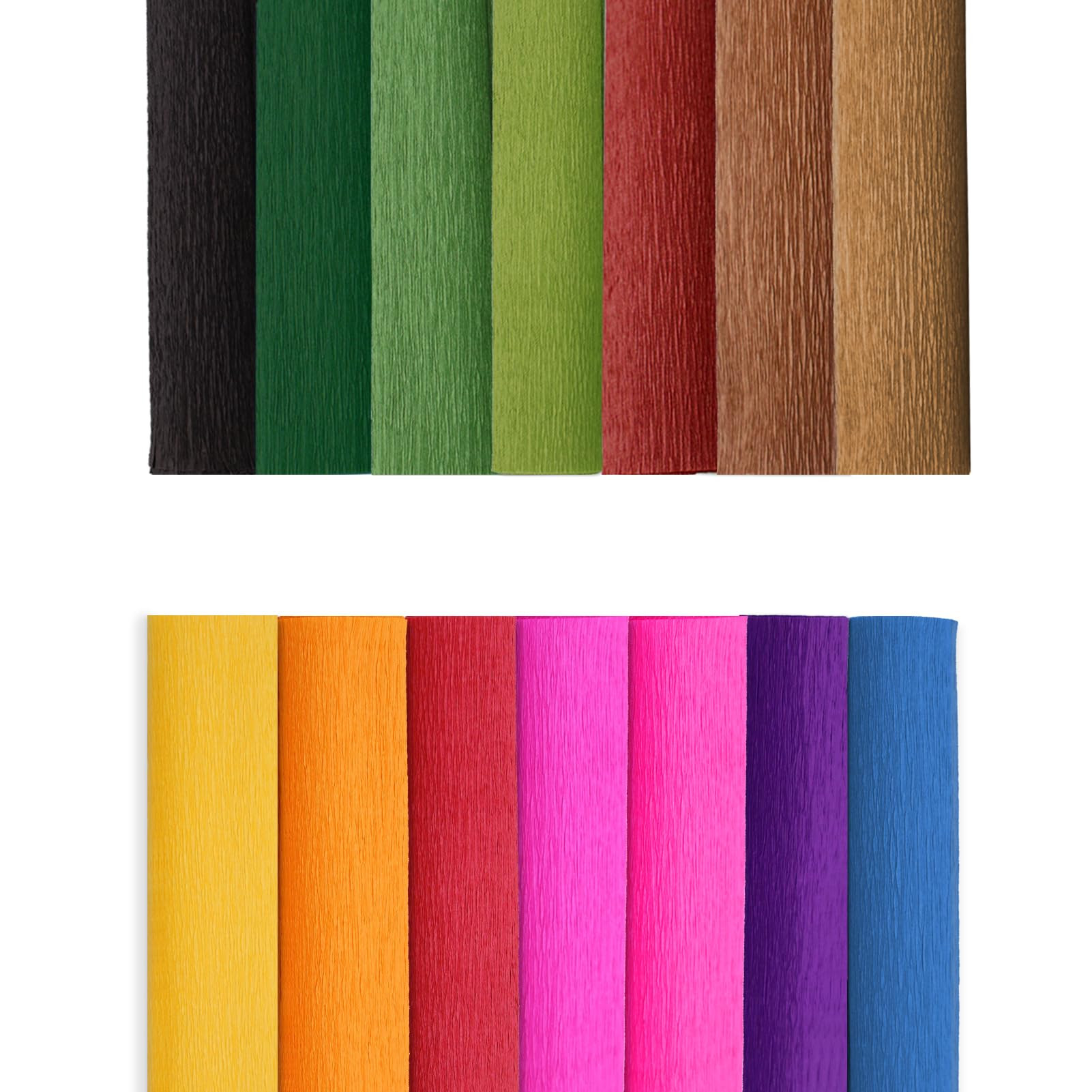 Crepe Paper Flower DIY 14 Colors, 9.8 x 98 Inch Wide Paper for Gift Wrapping, Crafts, Flower Birthday Parties Weddings Festival Decoration (Multiple Colors 1) | Amazon (US)