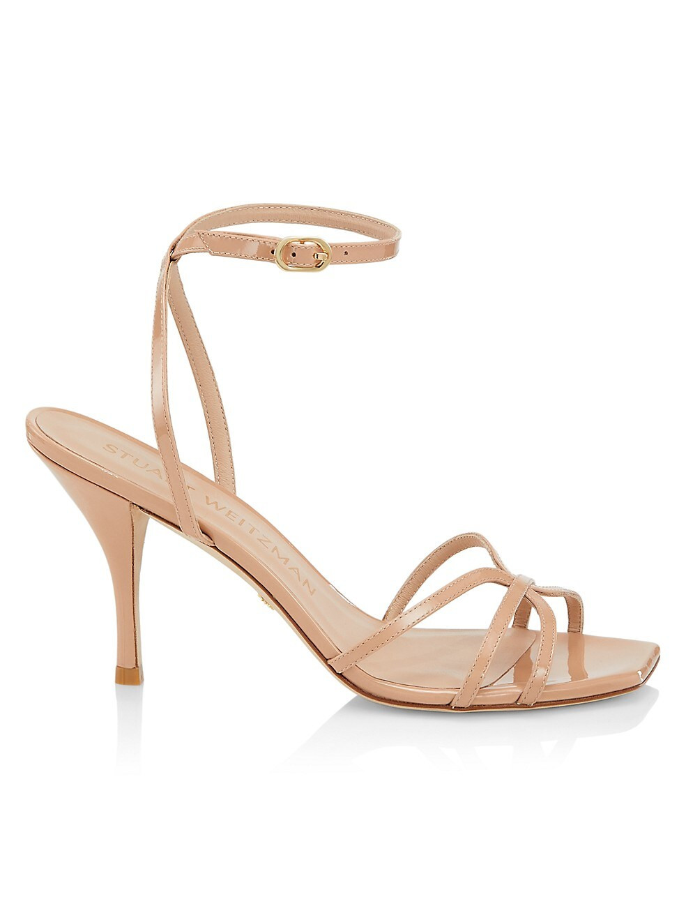 Stuart Weitzman Barely There Patent-Leather Strappy Sandals | Saks Fifth Avenue