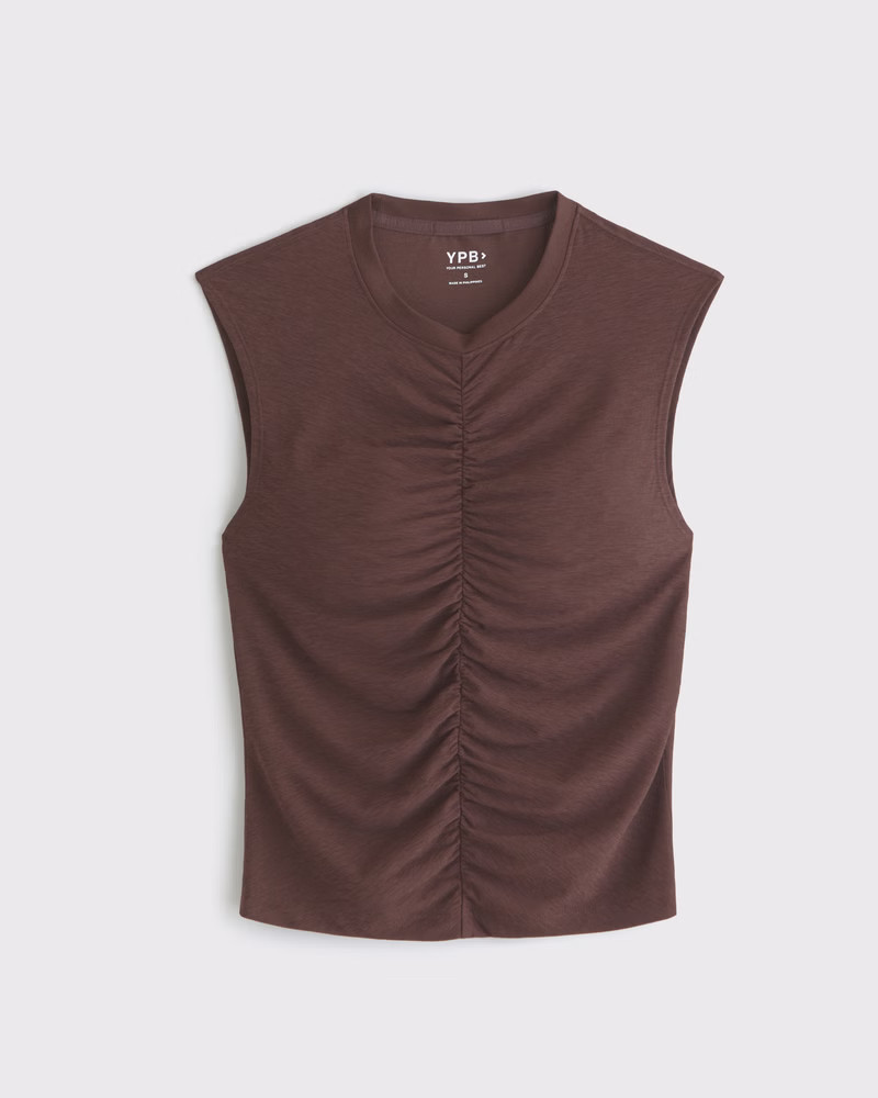 Abercrombie & Fitch Women's YPB Featherweight Ruched Tank in Cocoa - Size XXS | Abercrombie & Fitch (US)