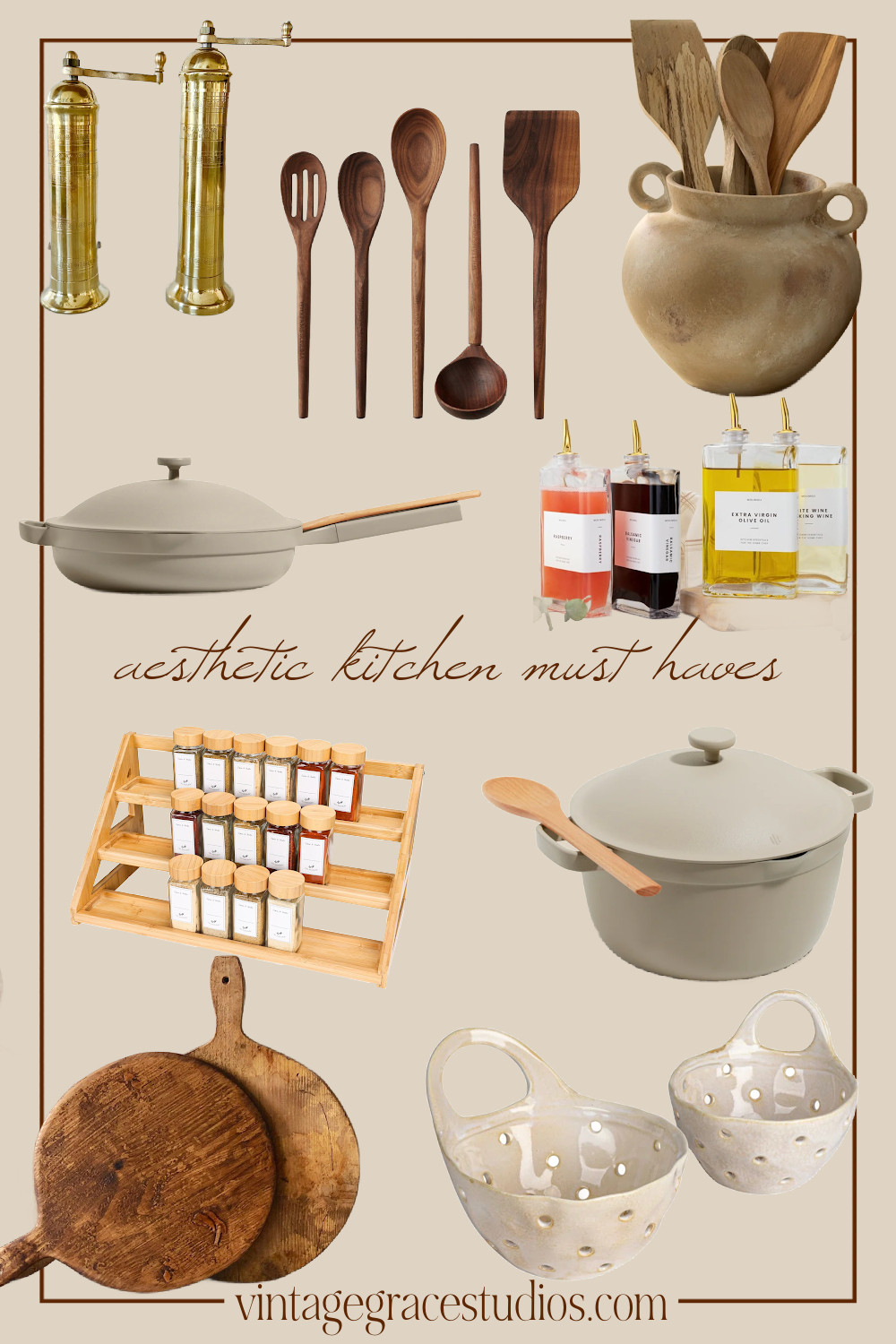 kitchen must haves, aesthetic kitchen decor, functional kitchen decor, wooden kitchen utensils, shop small, etsy, cutting board, spice organizer, spice rack, salt and pepper grinder, best pots and pans  

 #LTKHome