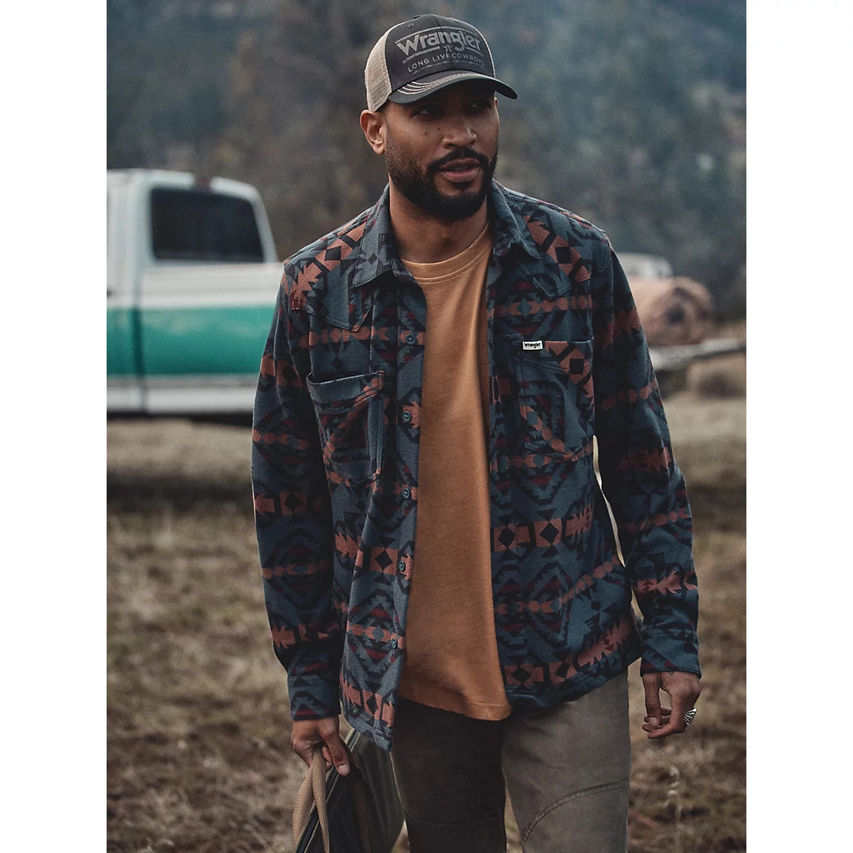 Wrangler All Terrain Gear Men's Campsite Flannel Shirt in Port Royal | Wrangler