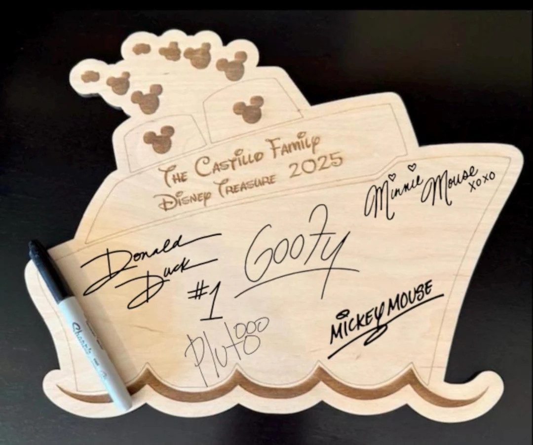 Cruise Character Signature Sign, Wood Autograph Board, Memory Maker, Family Name Sign - Etsy | Etsy (US)