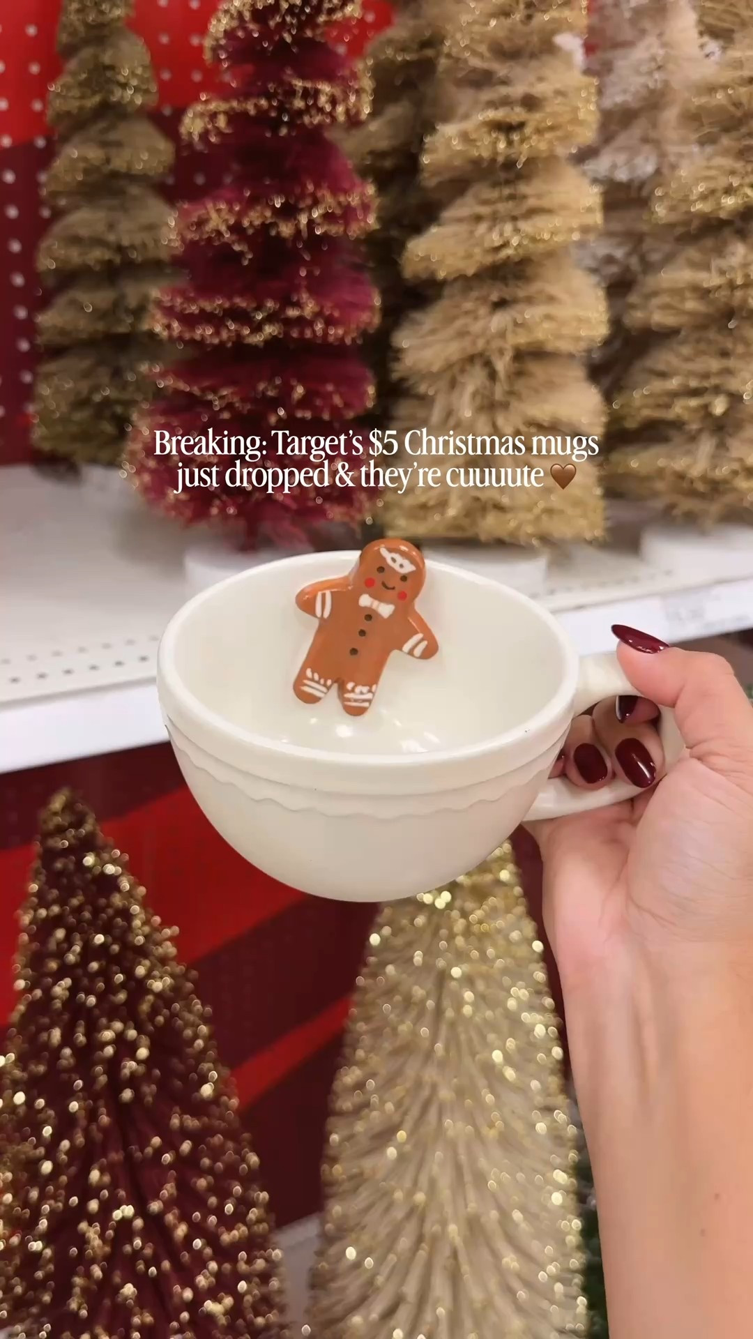 The $5 Target Christmas mugs are HERE & they’re even cuter in person 🎄☕️ I told myself I didn’t need another mug…  but then I saw these 🥲 grab these for your coffee bar or for gifts ✨🌲

#target #targetfind #christmasmug #christmasmugs #gingerbreadmug #santamug #snowmanmug #gingerbread #giftidea #christmascoffeebar #newarrivals 


#LTKHome #LTKFindsUnder50 #LTKHoliday