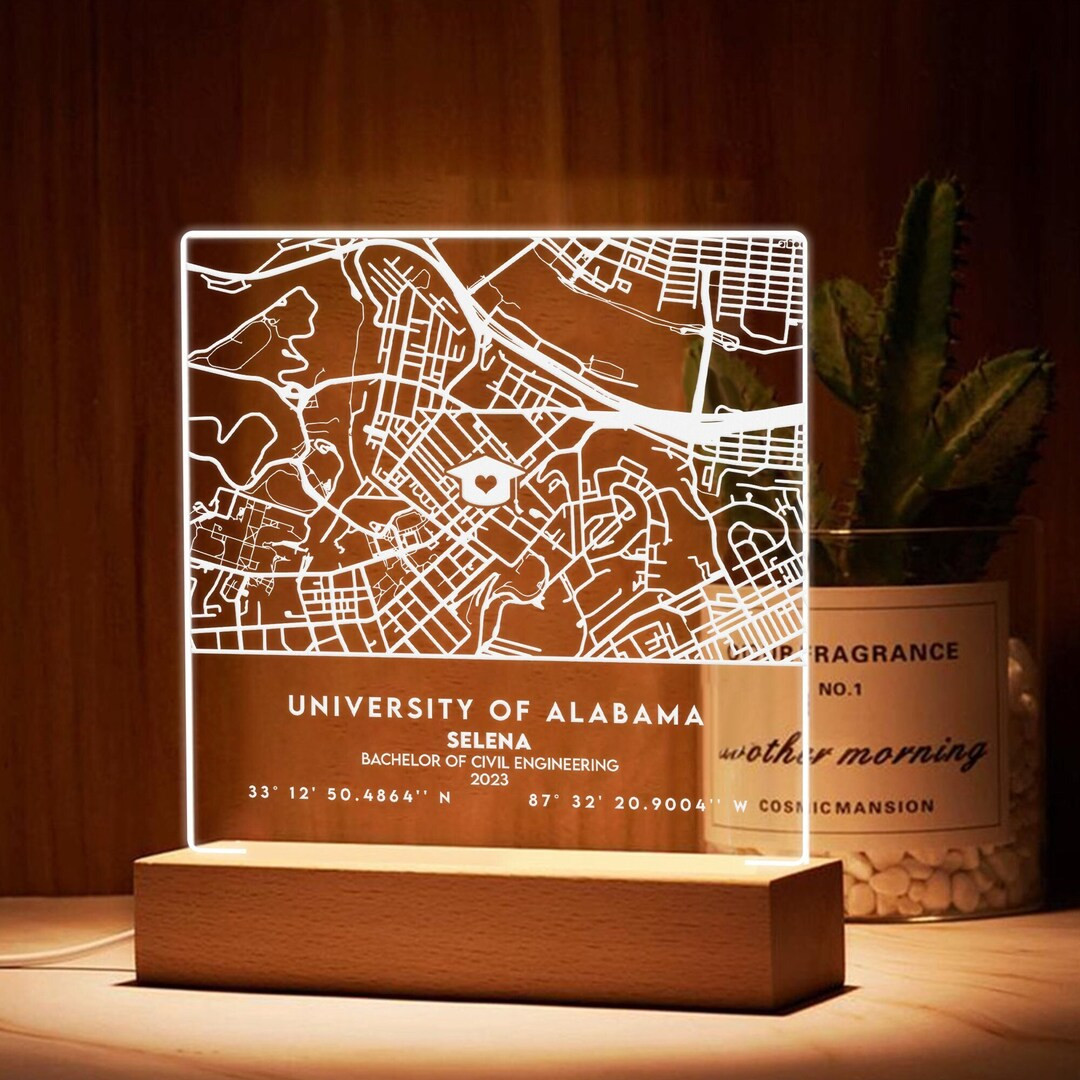 Personalized Graduation Gifts, Custom College, Campus Map Acrylic Night Light, Unique Grad Gifts ... | Etsy (US)