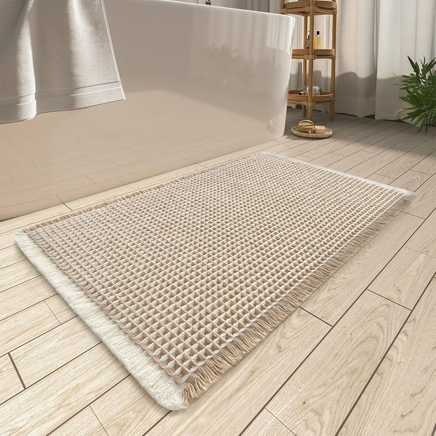 AMOAMI Upgraded Waffle Bath Mat, Super Absorbent Non Slip Bath Mats for Bathroom Floor, Machine W... | Amazon (US)