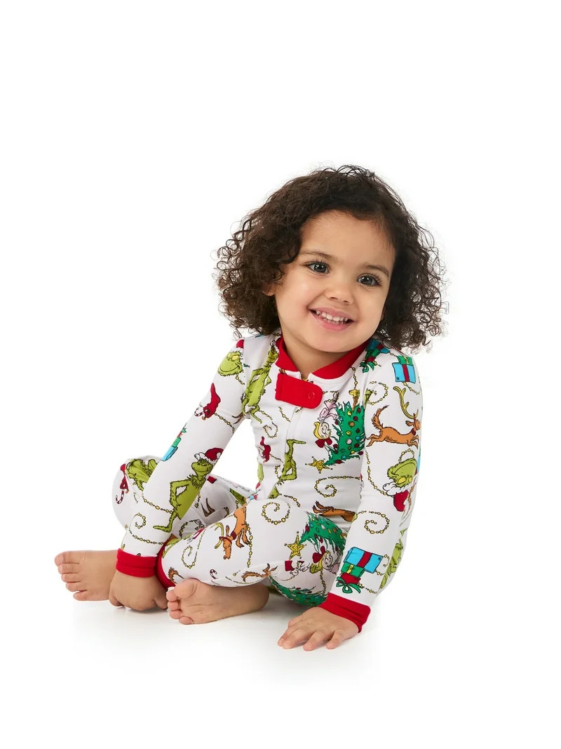 Dr. Seuss Grinch Unisex Infant Matching Family Pajamas, 1-Piece, Sizes 6M-18M | Walmart (US)