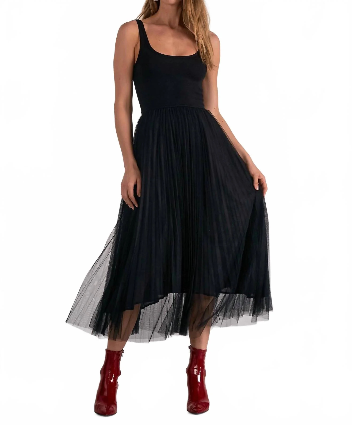 Maxi Tulle Skirt Dress In Black | Shop Simon