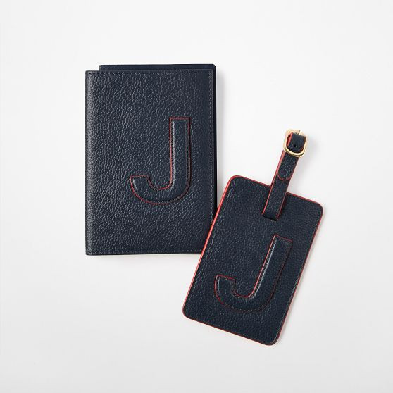 Mark & Graham x Pencil & Paper Co. Leather Luggage Initial Tag and Passport Case Set | Mark and Graham