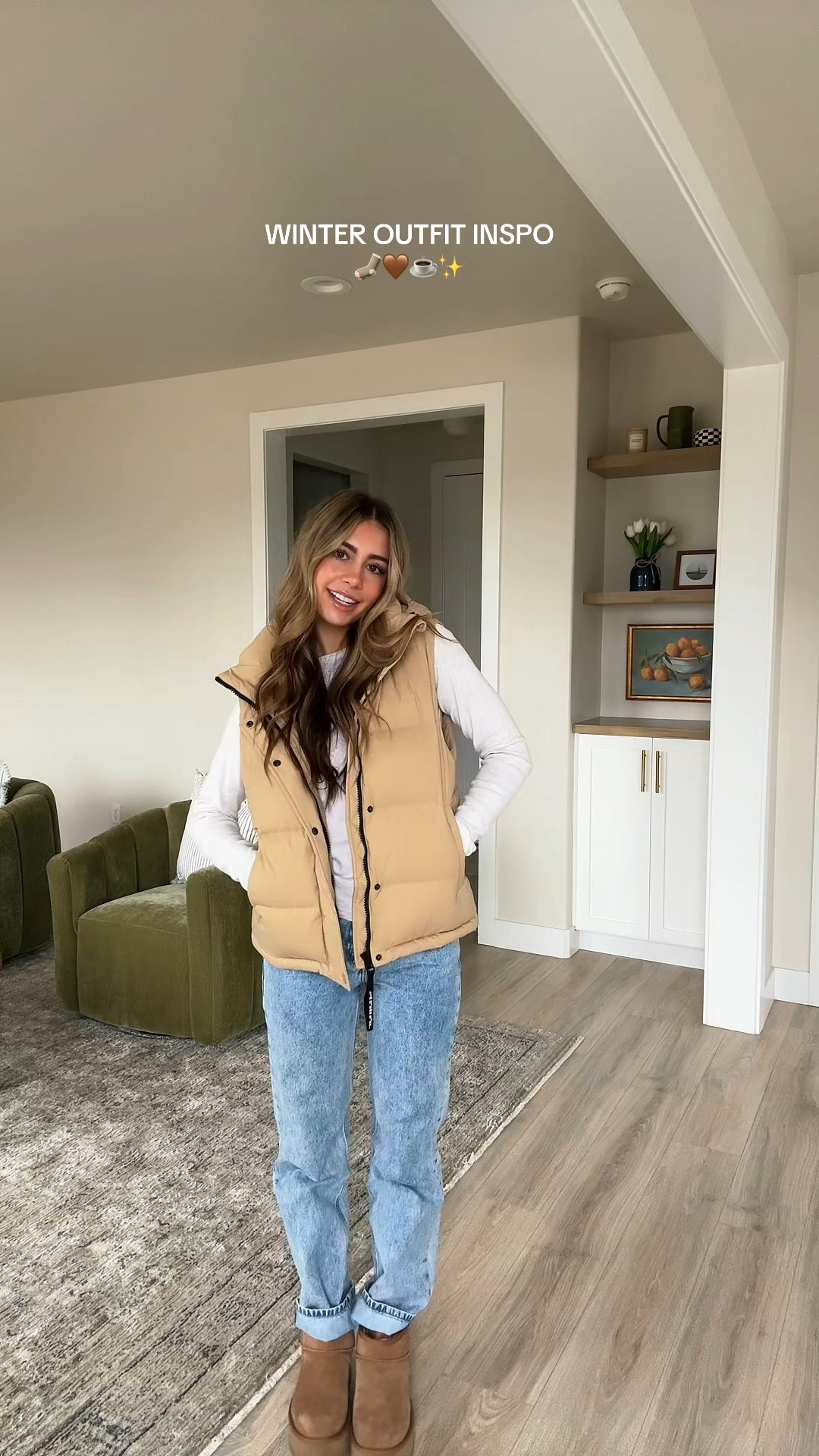 WINTER OUTFIT INSPO!! wearing a size S top, Size S vest, and size 2/25 jeans! UGGs run small so I sized up! 



#LTKGiftGuide #LTKStyleTip #LTKSeasonal