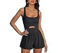 AUTOMET Womens Rompers Jumpsuits Casual One Piece Unitard Bodysuits Sleeveless Workout Outfits Yo... | Amazon (US)