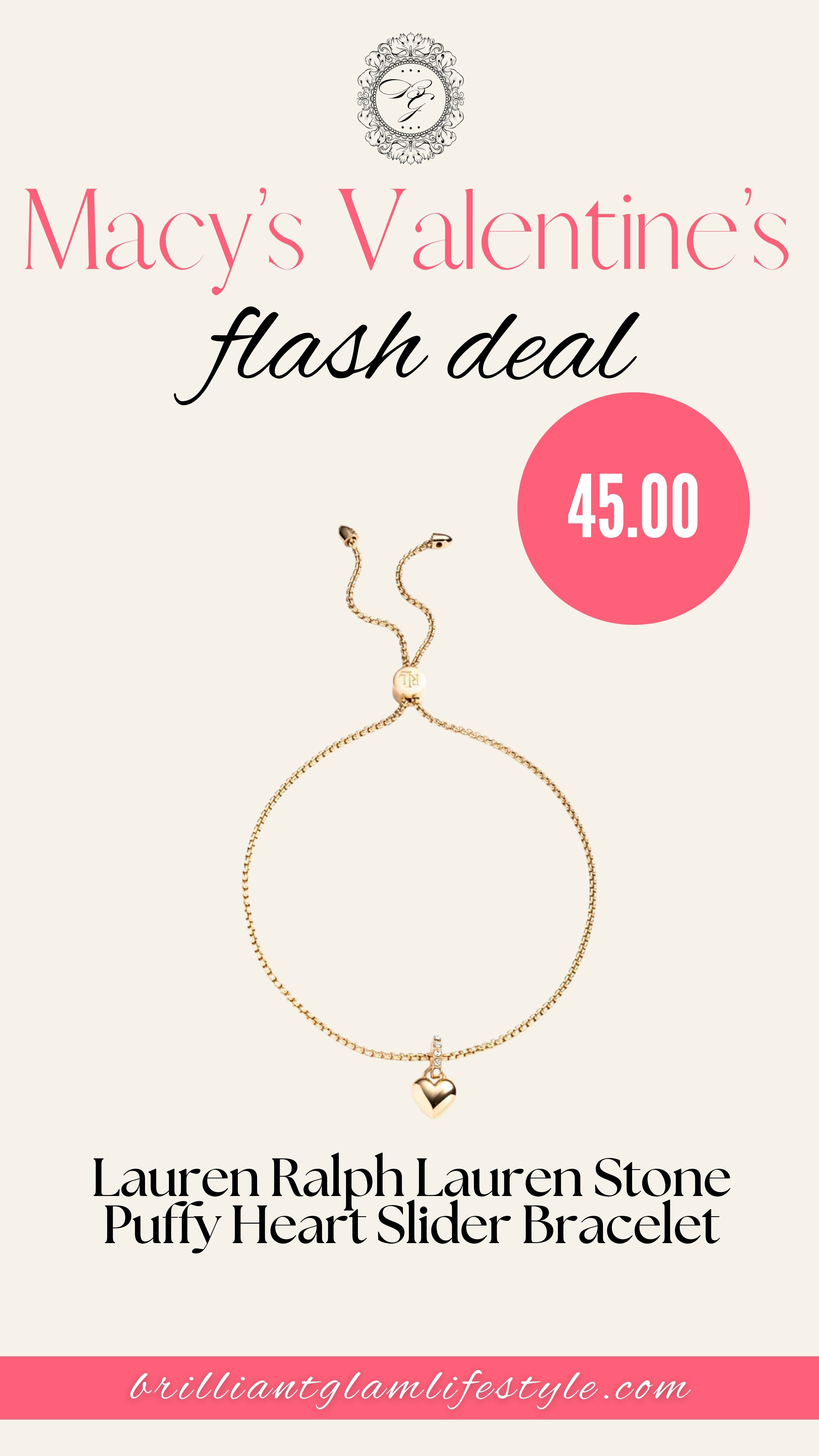 Where elegance meets sentiment 💕
The Lauren Ralph Lauren Stone Puffy Heart Slider Bracelet is a timeless accessory that adds just the right sparkle to your everyday style.
#LaurenRalphLauren #ClassicChic #JewelryLovers #EverydayLuxury #MacyFinds 

 #LTKValentine #LTKU #LTKSaleAlert