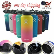 32/40oz Hydro Flask Insulated Wide Mouth Stainles Steel Watter Bottle With Straw | eBay | eBay US