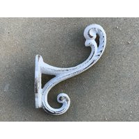 2 Rustic Coat Hooks Wall Antique Vintage Hook Rack Bathroom Decor Farmhouse Cast Iron White Hooks | Etsy (US)