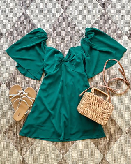 Wedding guest dress. Green dress. 

TTS, built in shorts and very flattering/comfy on! 

#LTKsalealert #LTKSeasonal #LTKwedding