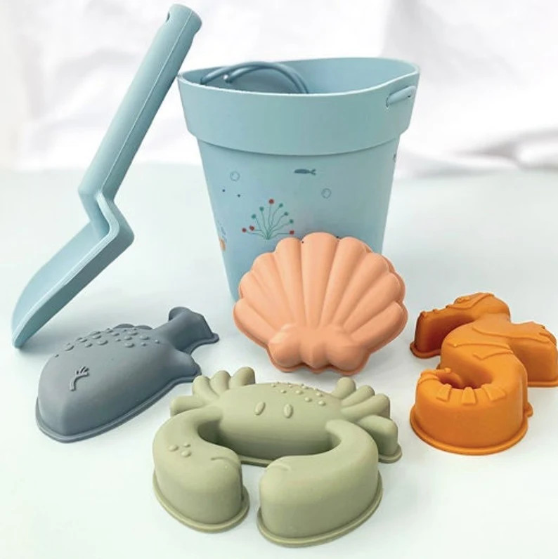 Silicone Beach Bucket Toys, Beach Toys, Baby Toys, Kids Toy, Beach, Silicone Toy, Bucket and Spad... | Etsy (AU)