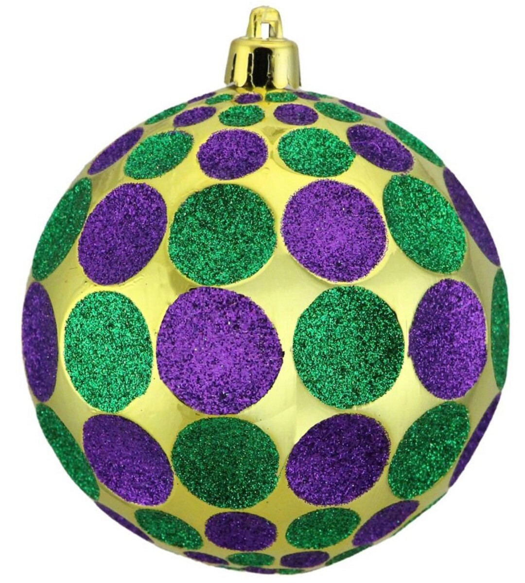 4" Dent In Dot Ball Mardi Gras Ornament, Accent for Wreaths, Wreath Embellishment Supplies, Mardi... | Etsy (US)