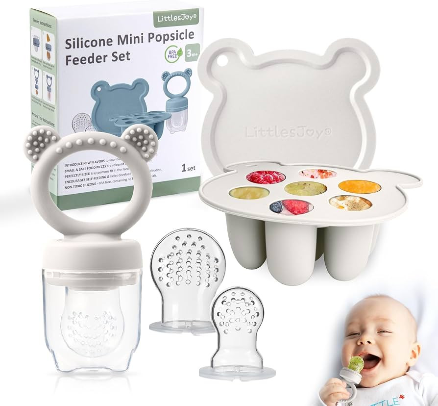 Baby Teething Relief teether, Breast Milk Popsicle Mold for purees .Silicone Baby Fruit Food Feed... | Amazon (US)
