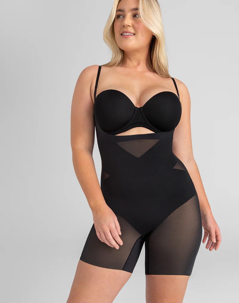 Open-Bust Mid-Thigh Bodysuit | Honeylove