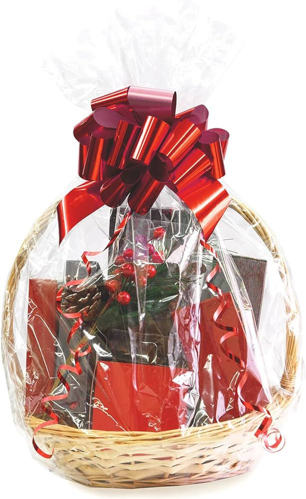 Morepack Large Cellophane Bags for Gift basket 30x30 Inches Clear Basket Bags 10Pieces | Amazon (US)