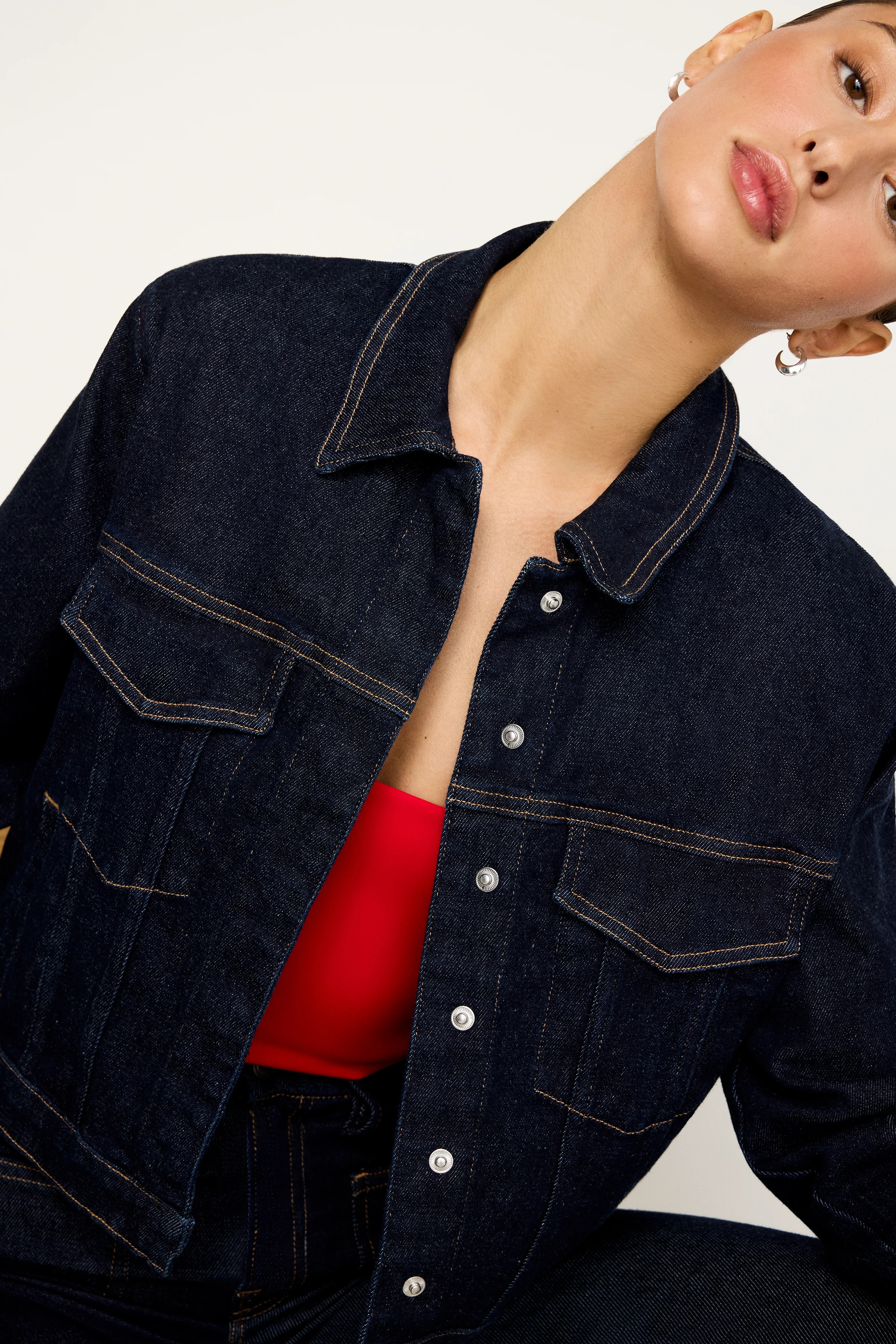 RAW RINSED DENIM CLASSIC JACKET | INDIGO716 - GOOD AMERICAN | Good American
