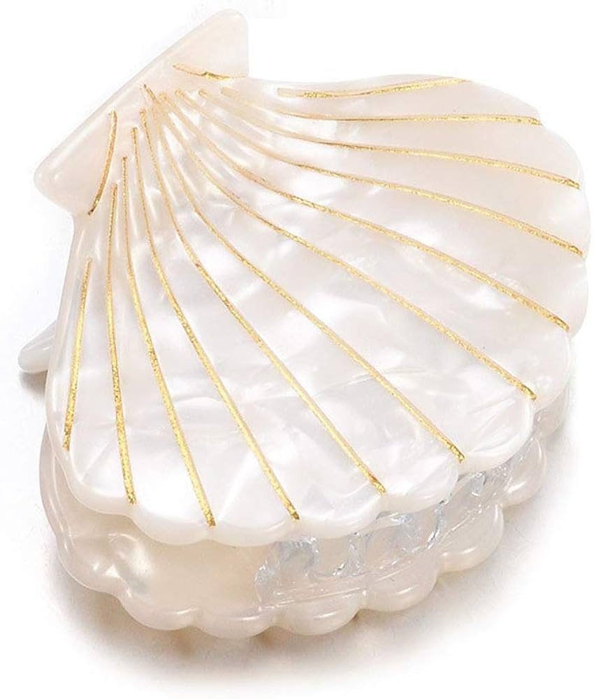 Shell Jaw Clip Hair Claw Clip Clamps Resin Hair Clips Marble Pattern Hairpins Hair Accessories fo... | Amazon (US)