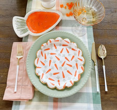 Garden Easter Tablescape 🥕🧡

Easter Table, Carrots, Pastels, Paper Plates, Stemware, Table Runner 

#LTKstyletip #LTKSeasonal #LTKhome