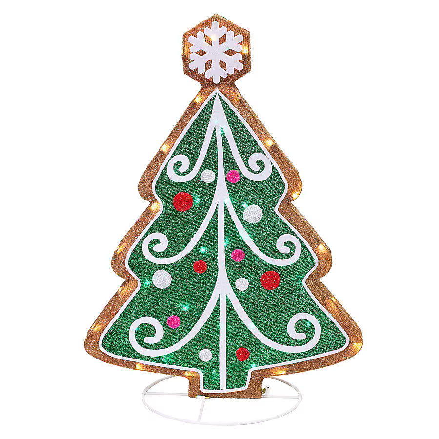 Holiday Living 3-ft LED Gingerbread Cookie Tree Decoration | Lowe's