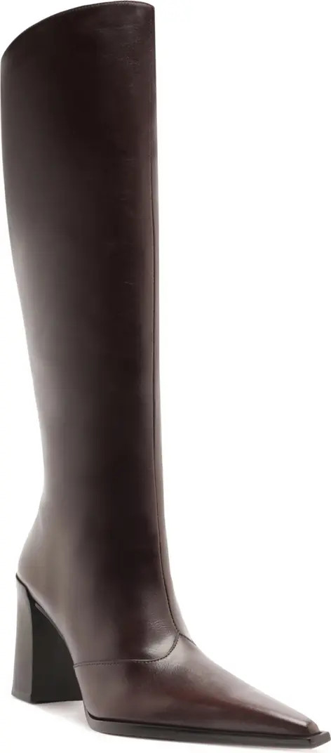 Schutz Raffaela Up Block Pointed Toe Knee High Boot (Women) | Nordstrom | Nordstrom