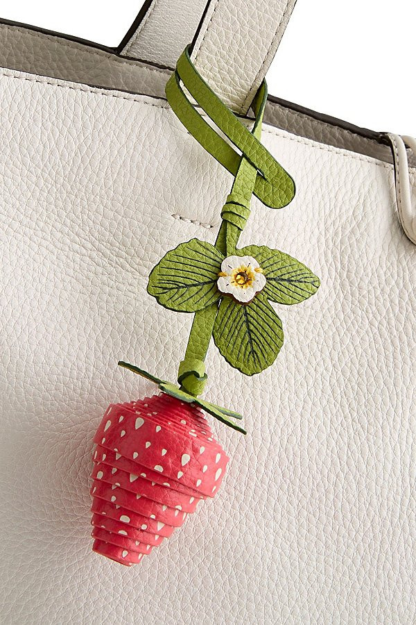 Vera Bradley Faux Leather Strawberry Bag Charm in Strawberry at Urban Outfitters | Urban Outfitters (US and RoW)