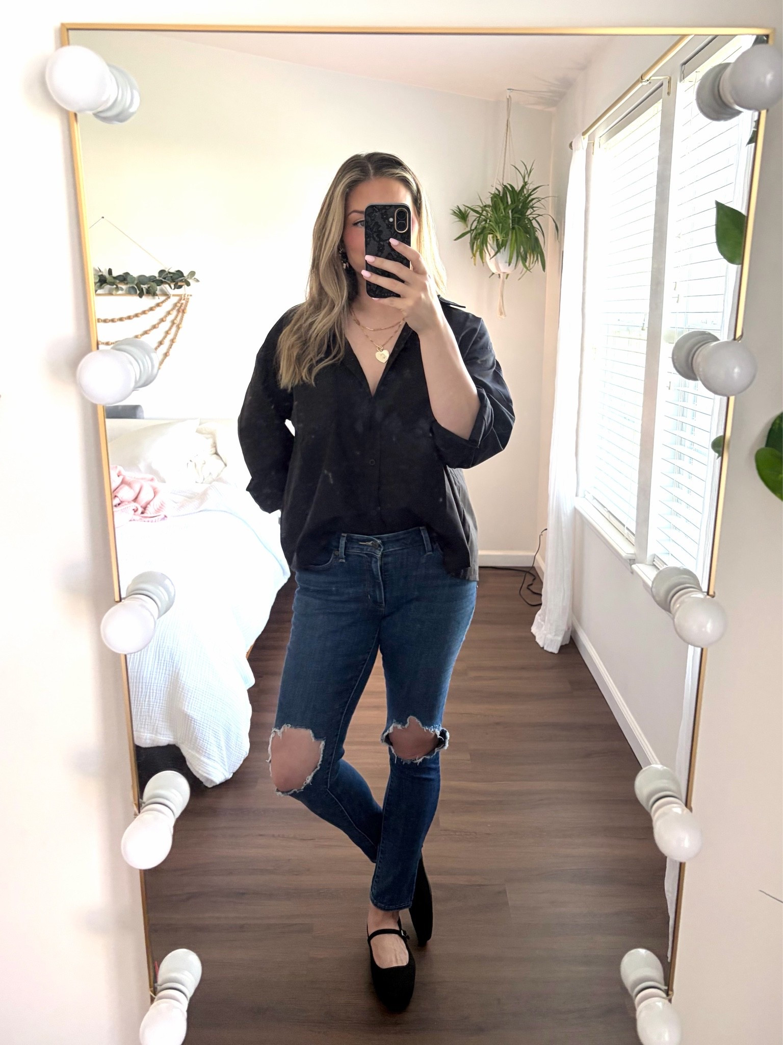 Where to get my favorite jewelry and this perfectly oversized black button down.

#LTKgrwm