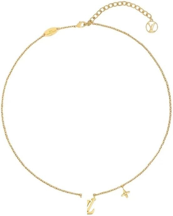 Classic Letter Design Initiales Necklace, Gold-Tone, Flower Charm Pendant, Adjustable Chain | Amazon (US)