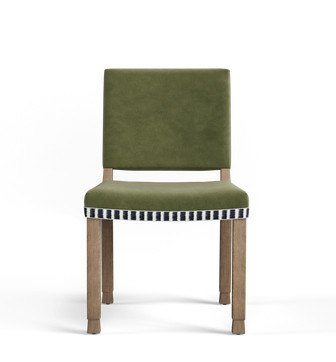 Abbey Velvet Dining Chair - Spruce Green | OKA | OKA UK