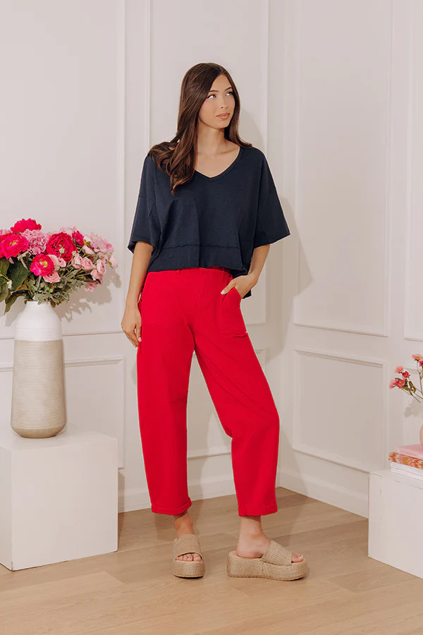 RISEN Carolina High Waist Barrel Leg Ankle Jean | Impressions Online Boutique