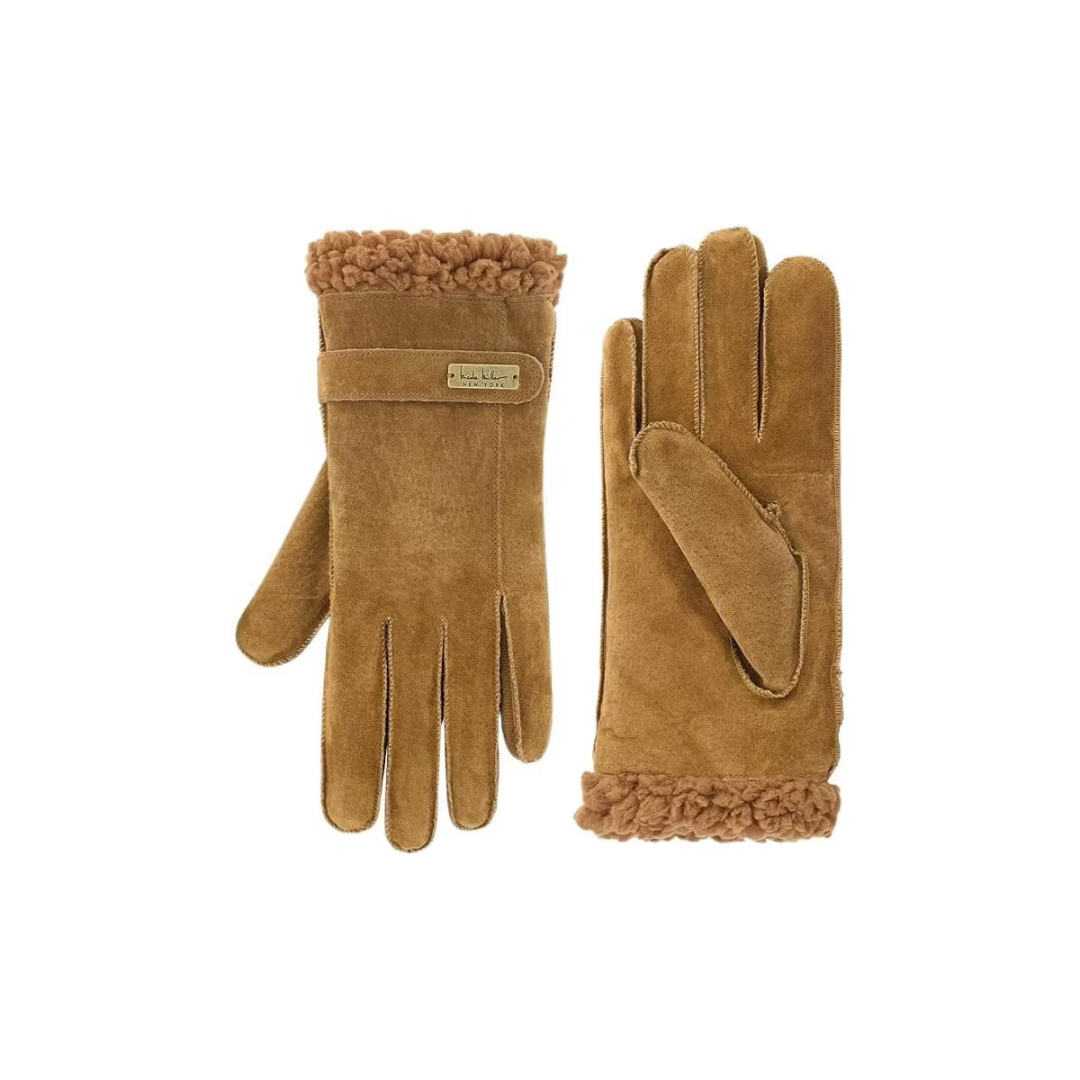 Nicole Miller Women Winter Gloves - Suede Leather Mocha Brown Gloves with fleece lining, Women si... | Target
