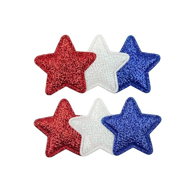 4th of July Hair Accessories Star Clips Red White and Blue Accessories Patriotic Bow Clip Alligat... | Amazon (US)